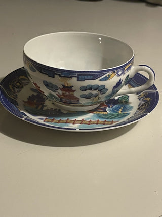 Vtg Gaudy Willow Geisha Litho Cup/ Saucer, Japan--SP MTS
