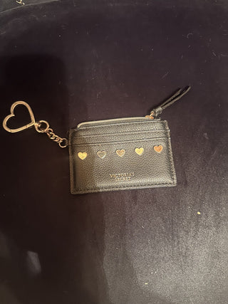 Victoria's Secret Black and Gold Key Card Holder with Hearts Detail #62 VV MTS