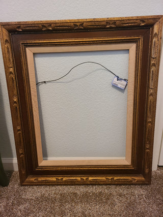 SALE! Mid-Century Gold Tone Carved Wood Wall Frame RCD|79424