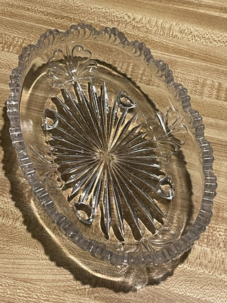 Vtg 8.25" Cut Glass Footed Dish--SP MTS