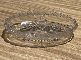 Vtg 8.25" Cut Glass Footed Dish--SP MTS
