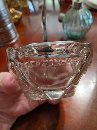 VTG Sail Boat Ashtray- Clear Glass Bottom- Silver Metal SailUSA