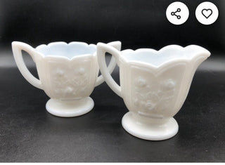Imperial Glass Milk Glass Cream & Sugar 2 pcs RSV