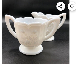 Imperial Glass Milk Glass Cream & Sugar 2 pcs RSV