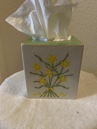 VTG Ceramic Floral Tissue Box Cover|55484
