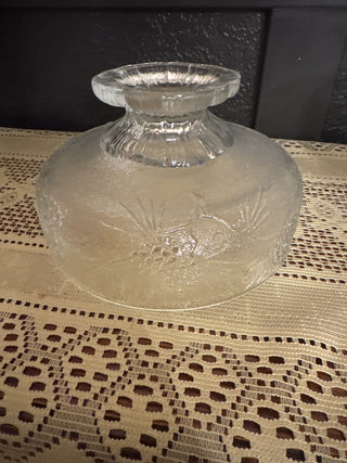 Vintage Tiara Indiana Glass Ponderosa Pine Clear Footed Serving Bowl-RCD|130026