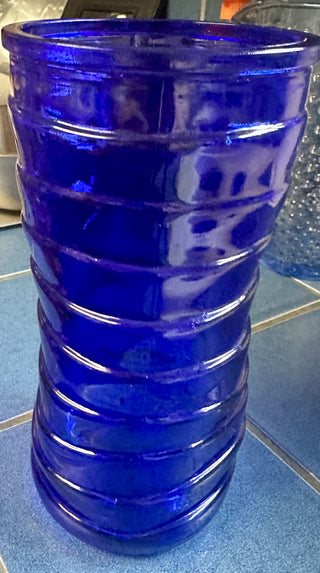 Vintage Hoosier Indiana Glass Cobalt Blue Vase RSV|56878