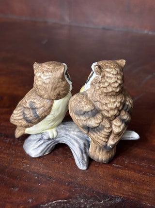 Vtg Lefton hand painted owls on branch NM MTS|65828