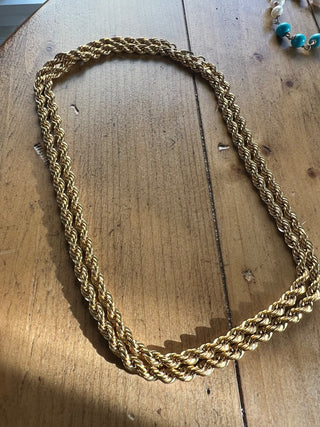 Vtg. Gold braided chain Monet MTS|68577