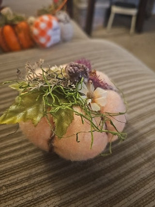 AD. Peach Colored Felt Pumpkin
