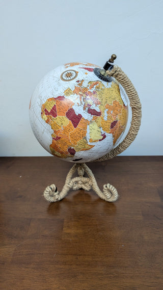 World Globe w/ Jute Wrapped Legs RSV