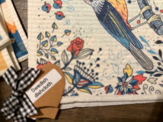 Swedish dish towel various birds  RCD