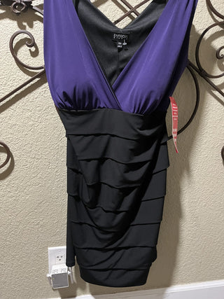 New with Tags Women's Size 18W Purple & Black Bandage Cocktail Dress RCD