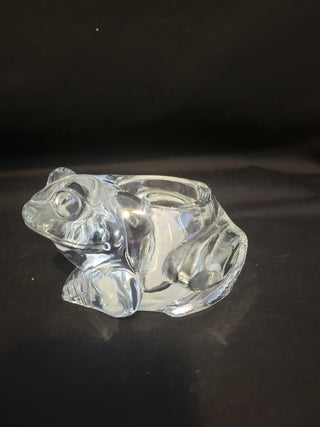 Vintage Indiana Grystal Clear Frog Votive Holder RCD