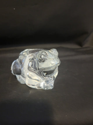 Vintage Indiana Grystal Clear Frog Votive Holder RCD
