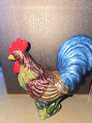 Vintage Cast Iron Rooster Trinket Box
