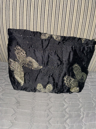 Black & Gold Butterfly Zipper Bag Large RSV|82125