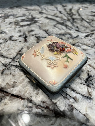 Antique French Limoges Trinket Box/Compact with Mirror RCD