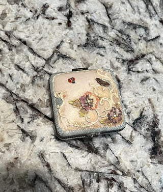 Antique French Limoges Trinket Box/Compact with Mirror RCD