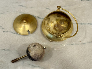 Brass caldron firestarter, Cape Cod Smudge pot with pumice starter|107160