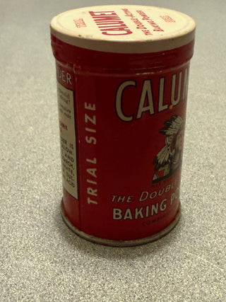 vintage calumet trial size baking powder tin RSV