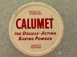 vintage calumet trial size baking powder tin RSV
