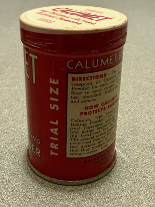vintage calumet trial size baking powder tin RSV
