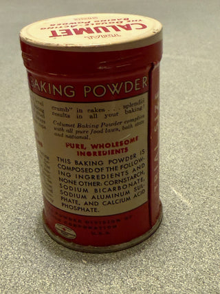 vintage calumet trial size baking powder tin RSV