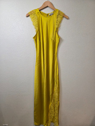 NEW! Future Collective yellow satin & lace maxi dress RSV|158436