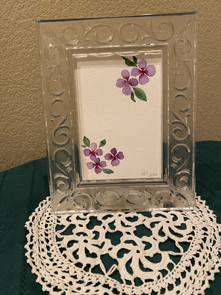 Marquis Waterford lead crystal frame w/ art