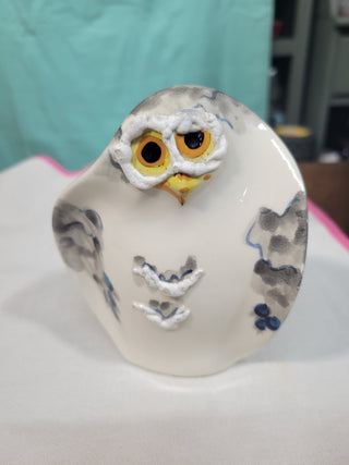 Vtg Barbara Baatz Ceramic Owl Vase, Signed RCD|81941