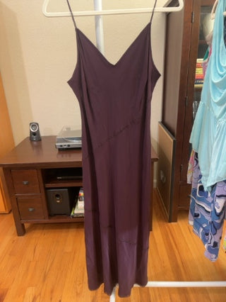 silk purple maxi dress