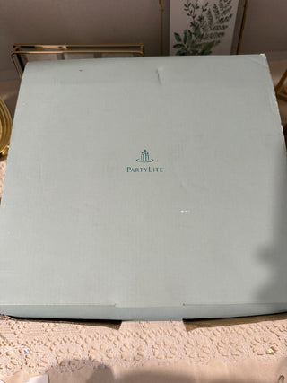 PartyLite P7870 Snowbell 3-Wick Candle Holder Plate Christmas Snowman With Box|137905