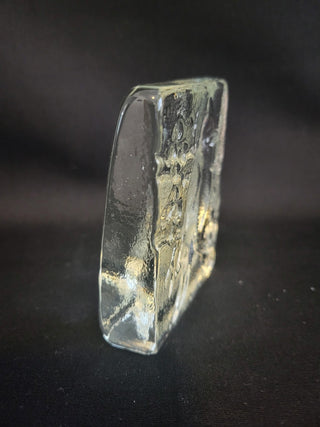 Vintage Clear Glass Paperweight w/Cardinal RCD|101091