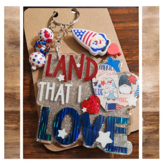 Keychain/Bag Tag: Land That I Love with Gnomes 3" Charm RSV|84629