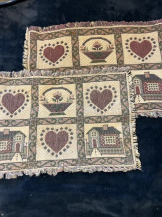 JP  SET OF 6 vintage Park B Smith home sweet home  Placemats mulberry/true navy