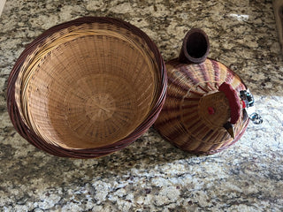 Vintage Wicker Chicken Basket with Lid  MTS|95997