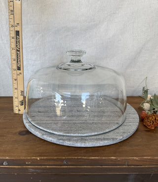 Glass Cloche w/ Extended Stone Base (LZD - RSV)