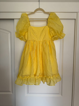 Medium - Yellow Puff Sleeve Dress - RSV|83204