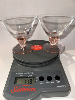 Rare Pink Fostoria Lyric Martini or Champagne Glass Set (2)-K|50539