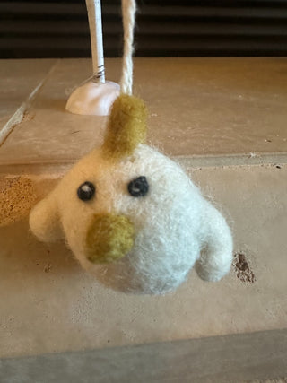 White felted Chicken Tree Ornament  RCD|95472