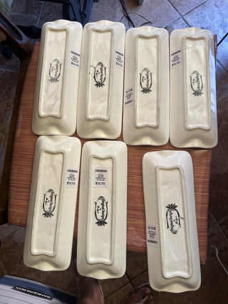 Vintage Ceramic Shafford corn on the cob dishes #63 VV MTS|109035