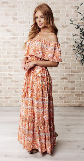 hawaiian floral dress Women's Large Hawaiian Floral Print Off Shoulder Maxi Dress RCD – Bliss  Marketplace