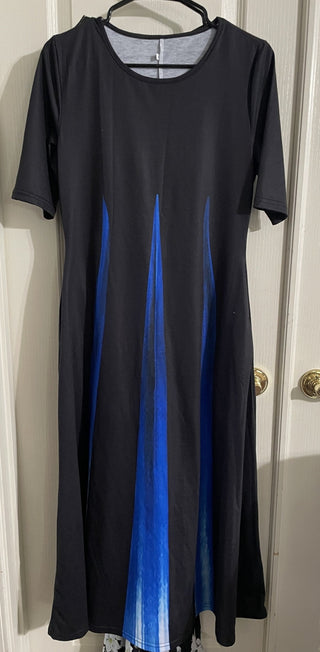 Black & Blue Long Dress MTS