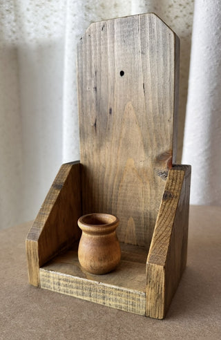 Wood Taper Candle Sconce|81538