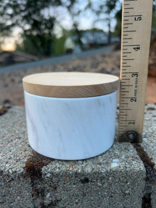 Threshold Marble/Wood Salt Cellar Beechwood Lid