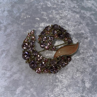 vintage pink sparkly pin/brooch RSV|157019