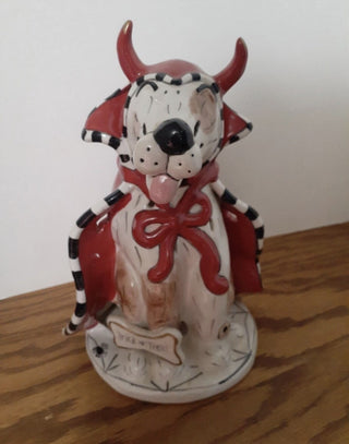 Blue Sky Clayworks Goldmic Halloween Dog Trick or Treat Tealight Candle holder #63 VV MTS