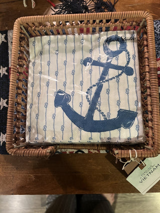 Basket napkin holder w/napkins|85554