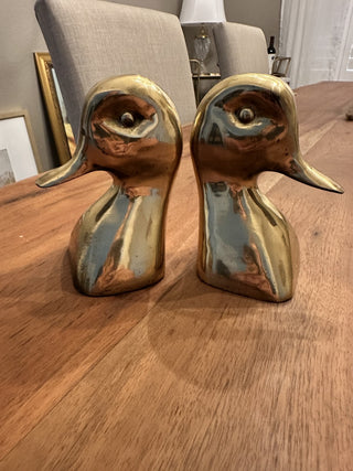 Solid Brass Duck Bookends-set of 2 MTS|116186